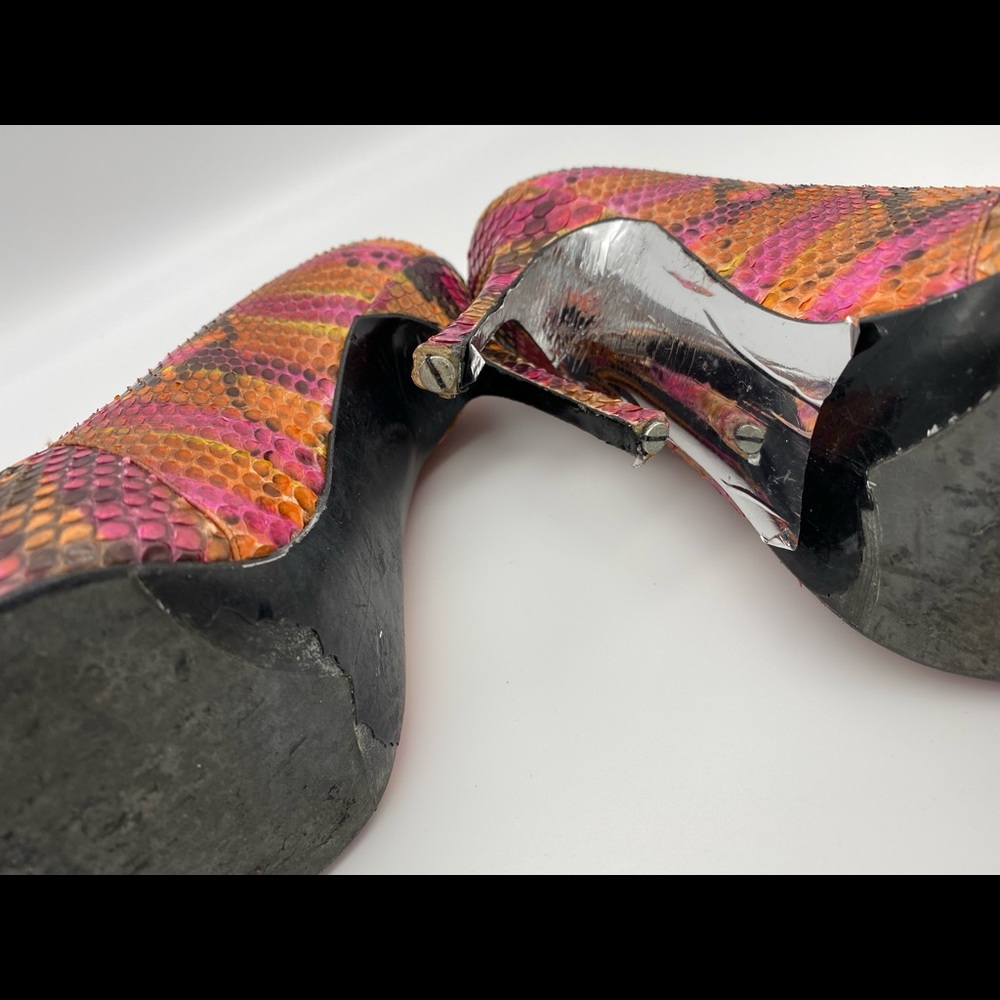 Chanel Multicolored Python Tie Up Shoes - image 6